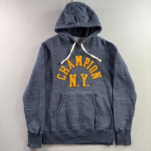 Champion Hoodie Mens Medium Gray Tri Blend Rayon Sweatshirt Retro Style